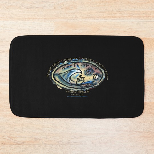 Discover Vintage Sunset Beach Banzai Pipeline, Hawaii Bath Mats