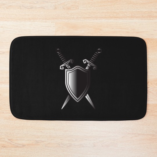 Discover Shield With 2 Swords Crossed Bath Mats
