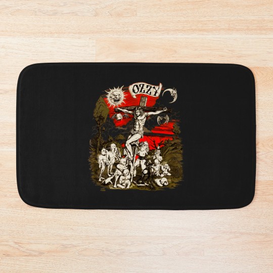 Discover Vintage 1991 Ozzy Osbourne Cross Graphic Bath Mats