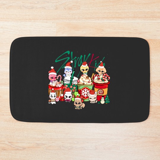 Discover Christmas SKZOO Coffee Bath Mats, Stray Kids Christmas Bath Mats