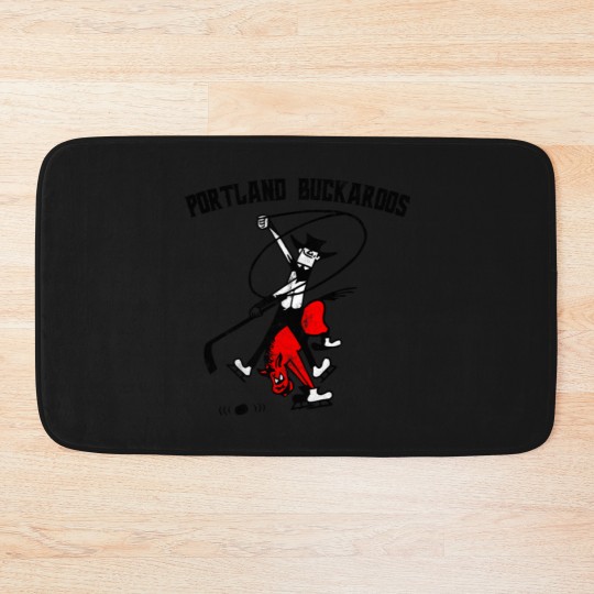 Discover Portland Buckaroos - Defunct Hockey Team - Vintage/Distressed Style - Ice Hockey - Bath Mats