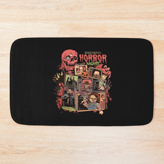 Discover Retro Horror Night  Bath Mats, Halloween Bath Mats, Vintage 90s Halloween Movies