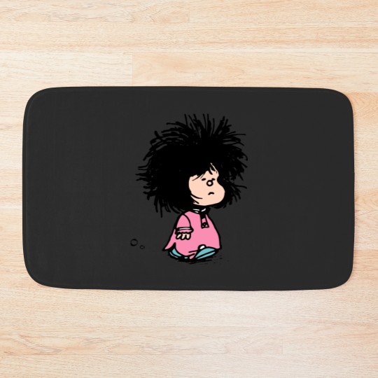 Discover Mafalda with newly-raised disheveled nightgown Quino argentina cartoon Bath Mats