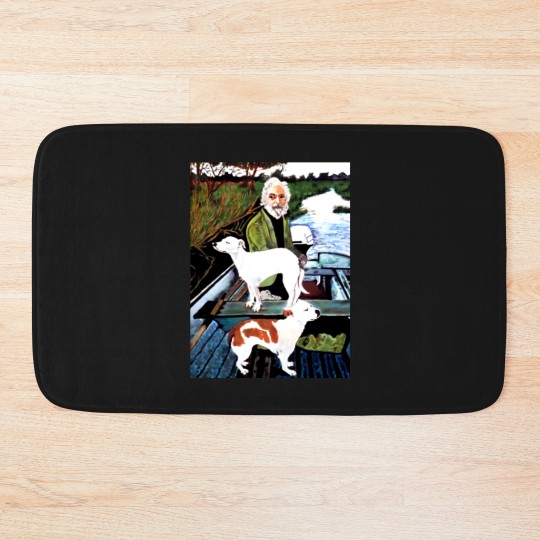 Discover Goodfellas Painting Old Man with Dog Bath Mats