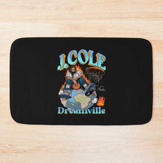 Discover J Cole Dreamville Vintage Bath Mats, J Cole Bath Mats, Rap Hip Hop, J Cole Merch