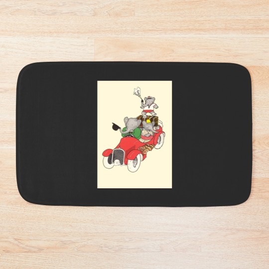 Discover Babar in a car Bath Mats