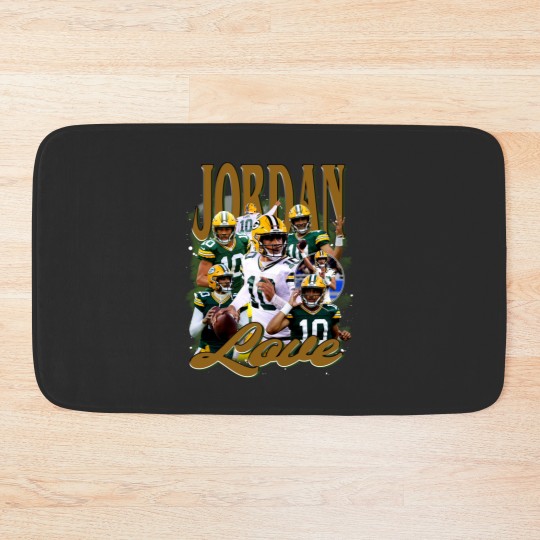 Discover Vintage 90s Graphic Style Jordan Love Bath Mats, Jordan Love Vintage Bath Mats, American Football Gift