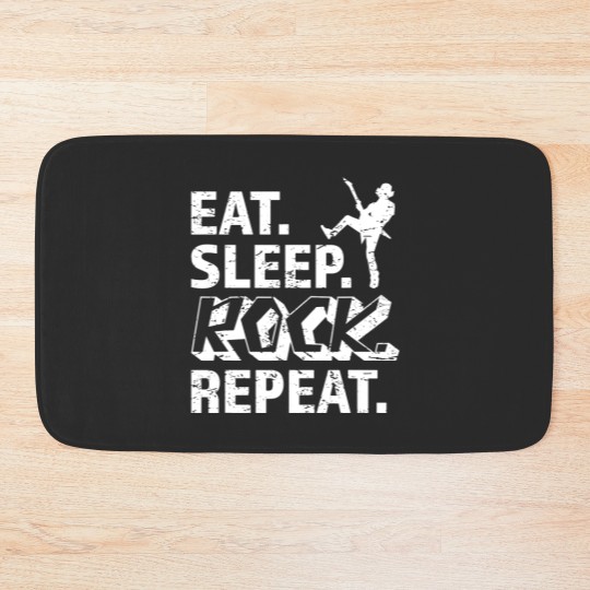 Discover Eat Sleep Rock Repeat Metal Music Rocker Headbanger Bath Mats