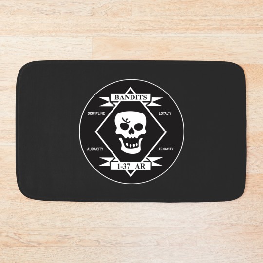 Discover The Bandits - 1st Battalion - 37th Armor Regiment (Clean Style) Bath Mats