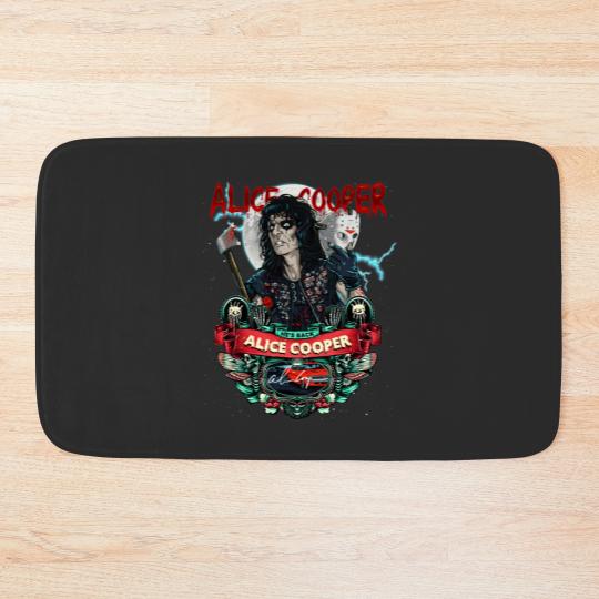 Discover Signature Alice Cooper He's Back Bath Mats, Alice Cooper Vintage