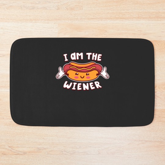 Discover I Am The Wiener Funny Kawaii Hotdog Lover Bath Mats