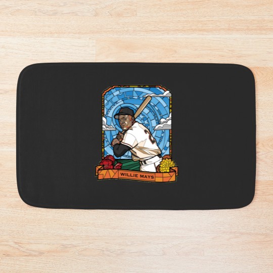 Discover WILLIE MAYS STAINED GLASS - Willie Mays - Bath Mats