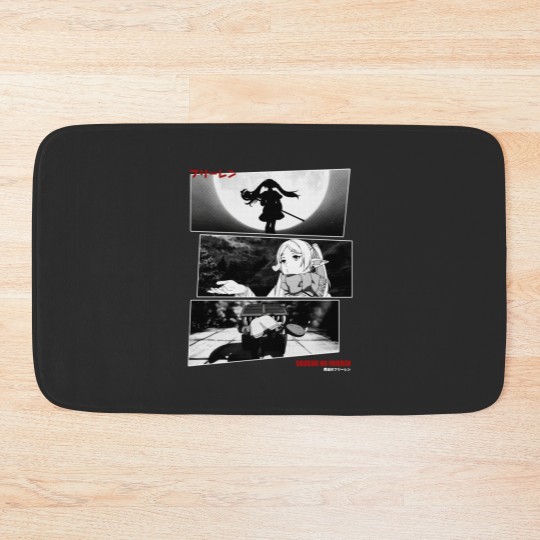 Discover Sousou No Frieren Frieren Halftone Design Bath Mats