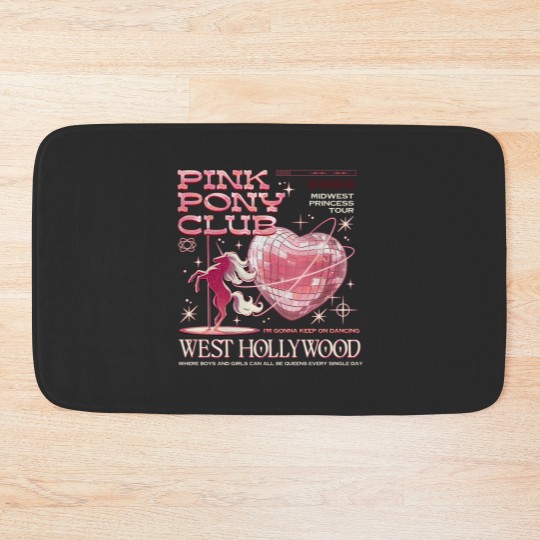 Discover Chappell Roan Pink Pony Club Bath Mats - Midwest Princess Design
