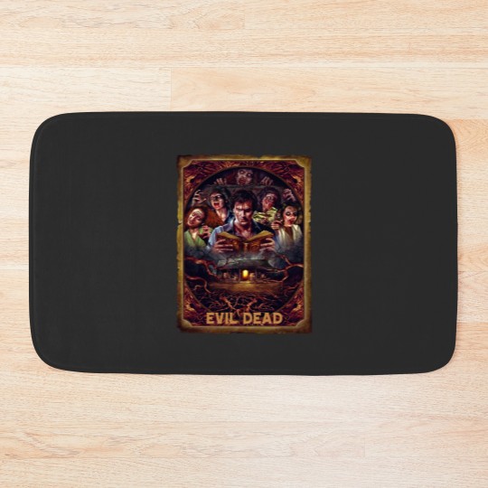 Discover Movie Art, Evil Dead Necronomicon by Peter Panyis, Black Cotton Mens Bath Mats