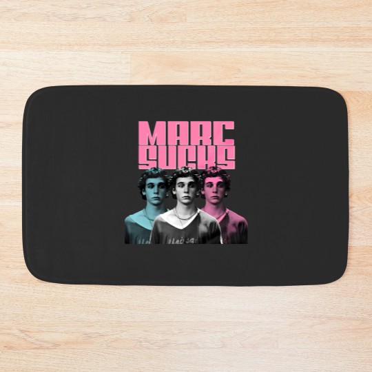 Discover Marc Sucks Empire Records Mark Funny Pop Art 90 Movies Damn the Man Unisex Bath Mats