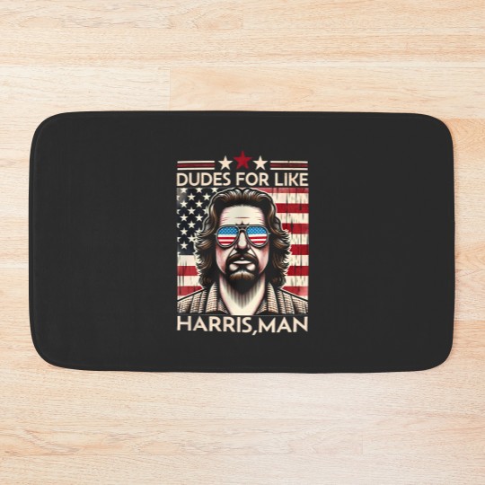 Discover Dudes for like Harris Man Bath Mats, White Dudes for Harris, White for Kamala Harris 2024 Bath Mats