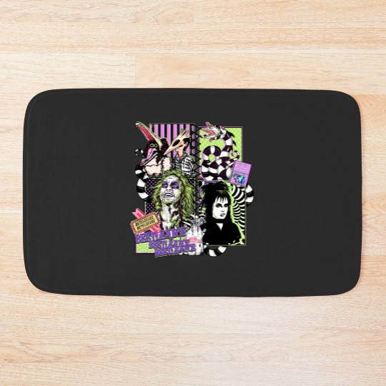 Discover Beetlejuice, Never trust the living Bath Mats, Beetlejuice 1988 Movie Bath Mats
