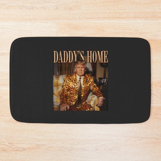 Discover Daddy's Home Trump Bath Mats Trump 2024 Leopard Funny MAGA Bath Mats
