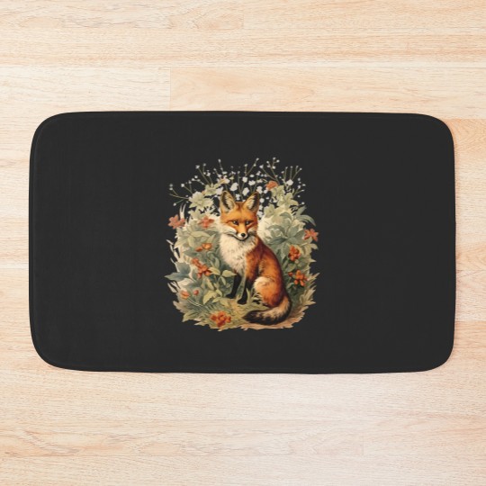 Discover Fox Botanical Vintage Style Bath Mat