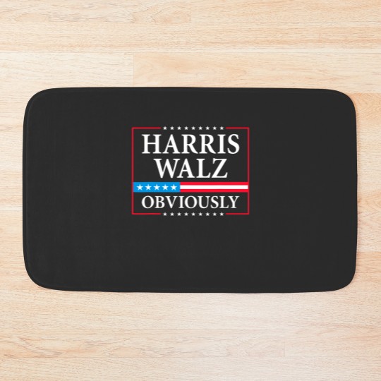 Discover Harris Walz Obviously President Kamala Harris Waltz Election Bath Mats