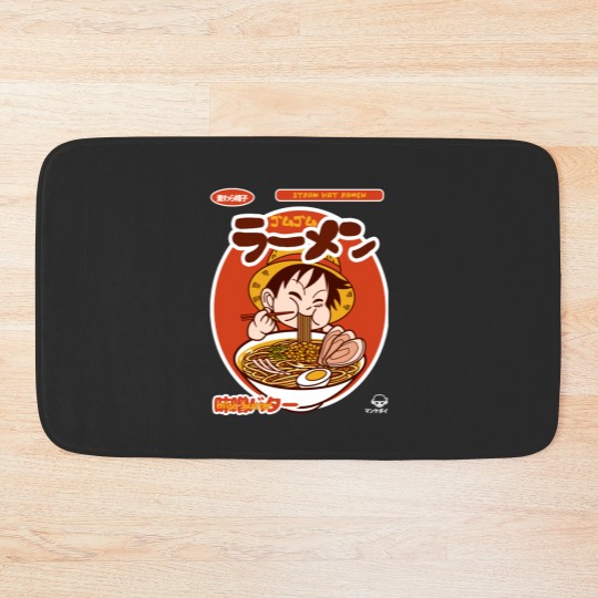 Discover Luffy chibi eating Ramen Bath Mats
