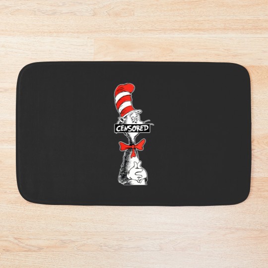 Discover Seuss Geisel  CENSORED Cat in stovepipe hat Bath Mats