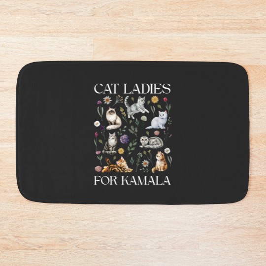 Discover Cat Ladies For Kamala Bath Mats, Kamala Harris 2024 President Bath Mats