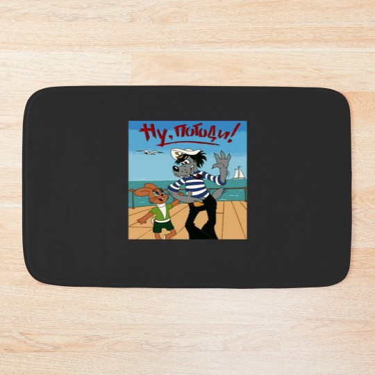 Discover Nu pogodi with the rabbit cartoon Bath Mats