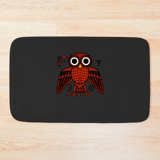 Discover Cute Athenian Owl from Ancient Greece Bath Mats