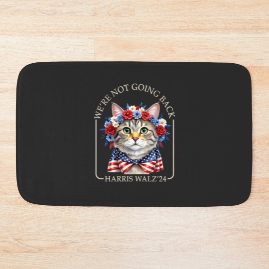 Discover Harris Walz 2024 We're Not Going Back Bath Mats, Kamala Harris, Harris Walz Bath Mats