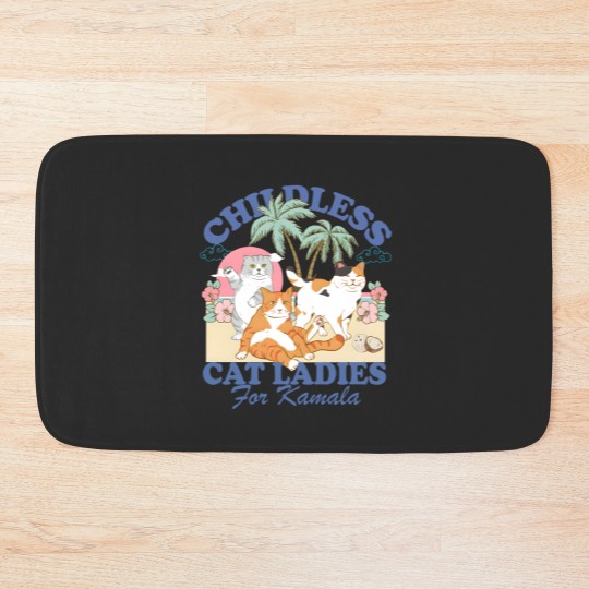 Discover Childless Cat Ladies For Kamala Bath Mats, Childless Cat Lady Bath Mats