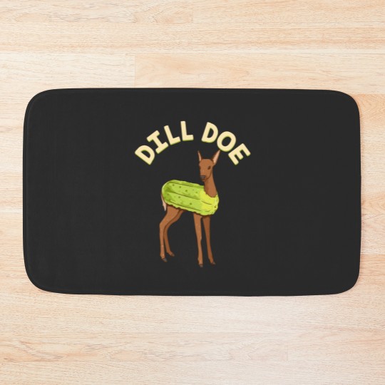 Discover Dill Doe Bath Mats Animal Pun Pickle  Funny Deer Bath Mats