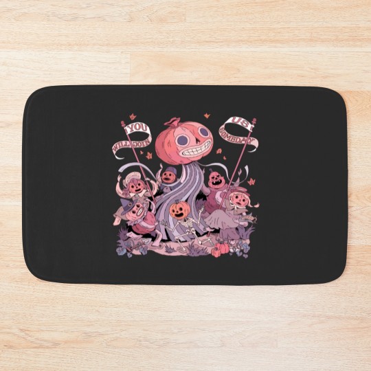 Discover Over The Garden Wall Bath Mats, Vintage Pottsfield Halloween Pumpkin Bath Mats