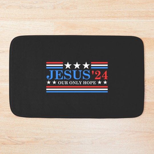 Discover Jesus Christ 2024 President USA Election Political Parody Bath Mats