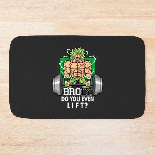 Discover Brolifting Super Saiyan Gym Lifting Broly Anime Workout Bath Mats
