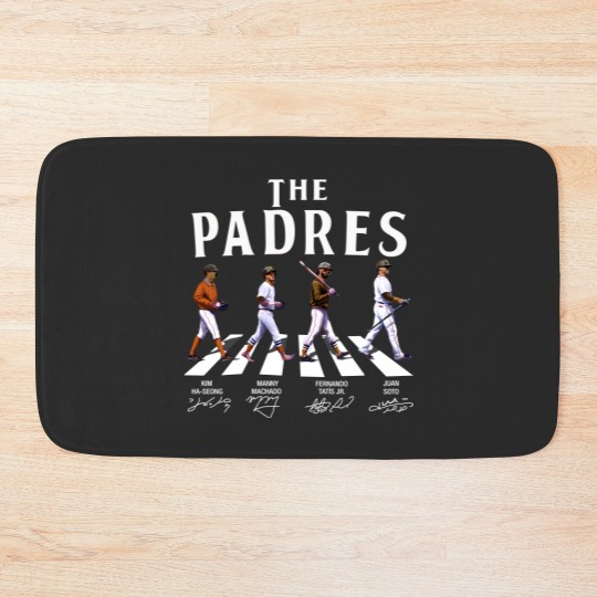 Discover The Padres Walking Abbey Road Signatures Baseball Bath Mats, Kim Ha-Seong, Manny Machado, FRD Tatis JR.