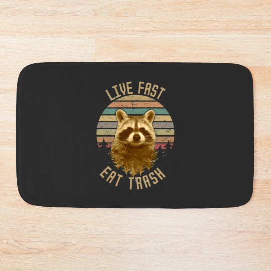 Discover Live Fast Eat Trash Bath Mats