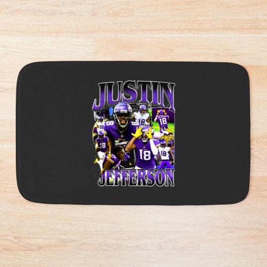 Discover Vintage 90s Graphic Style Justin Jefferson Bath Mats