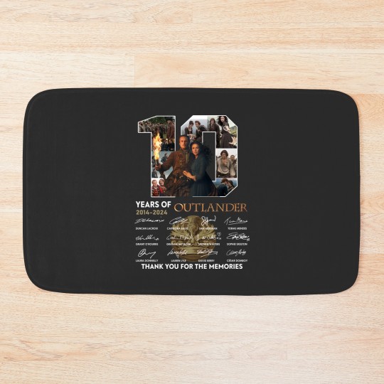 Discover Outlander Bath Mats, 10 Years Of Outlander 2014 2024 Signatures Bath Mats
