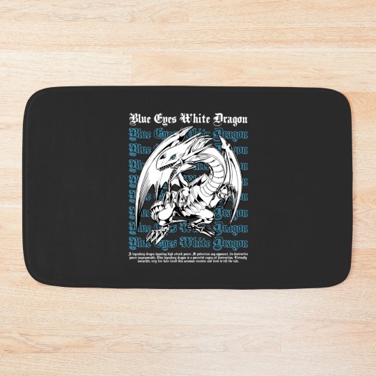 Discover Blue Eyes White Dragon Yugioh Duel Monsters Anime Bath Mats