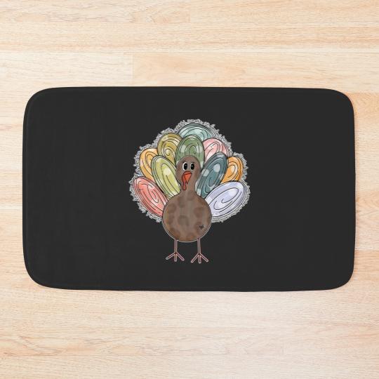 Discover Cute Turkey Fall Thanksgiving Bath Mats, Thanksgiving Family