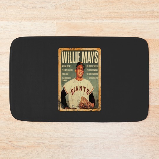 Discover Vintage Willie Mays Baseball Bath Mats, Willie Mays Tribute Bath Mats