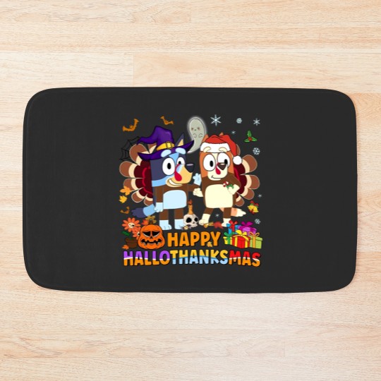 Discover BlueyDad Bingo Halloween Thanksgiving Bath Mats