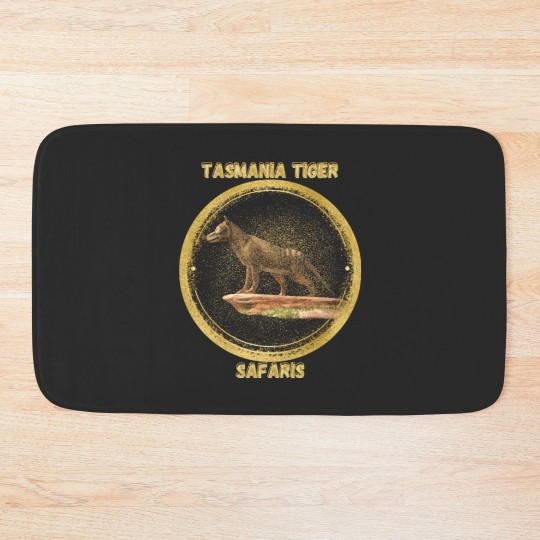 Discover Extinct Tasmania Tiger Safari Bath Mats