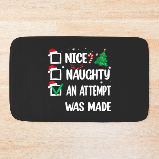 Discover Nice Naughty An Attempt Was Made Christmas List Bath Mats