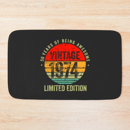 Discover Vintage 1974, 1974 vintage birthday, 50 birthday Bath Mats