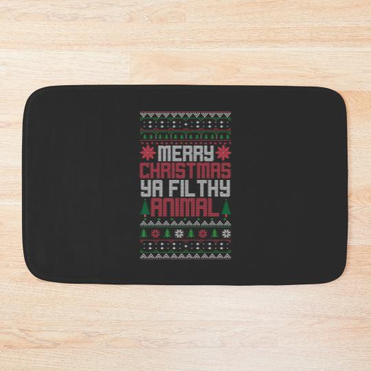 Discover Urban Attitude Christmas Merry Xmas Ya Filthy Animal Meme Bath Mats