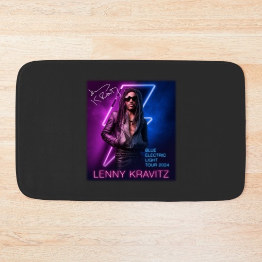 Discover Lenny Kravitz Electric Blue Light Tour 2024 Signature Unisex Bath Mats All Size