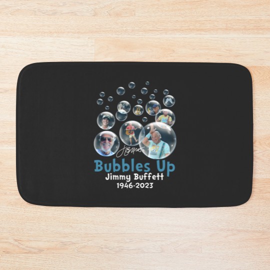 Discover Rare Jimmy Buffett 1946 2023 Bubbles Up Thank  You Memories Black Bath Mats